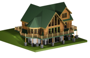 Small 3d model of a log home